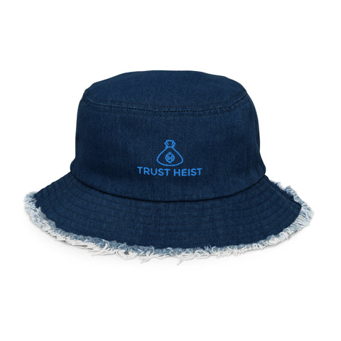 Trust Heist Distressed denim bucket hat