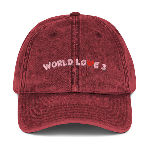 World Love 3 Vintage Cotton Twill Cap