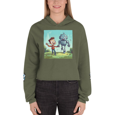 AI is your friend Crop Hoodie